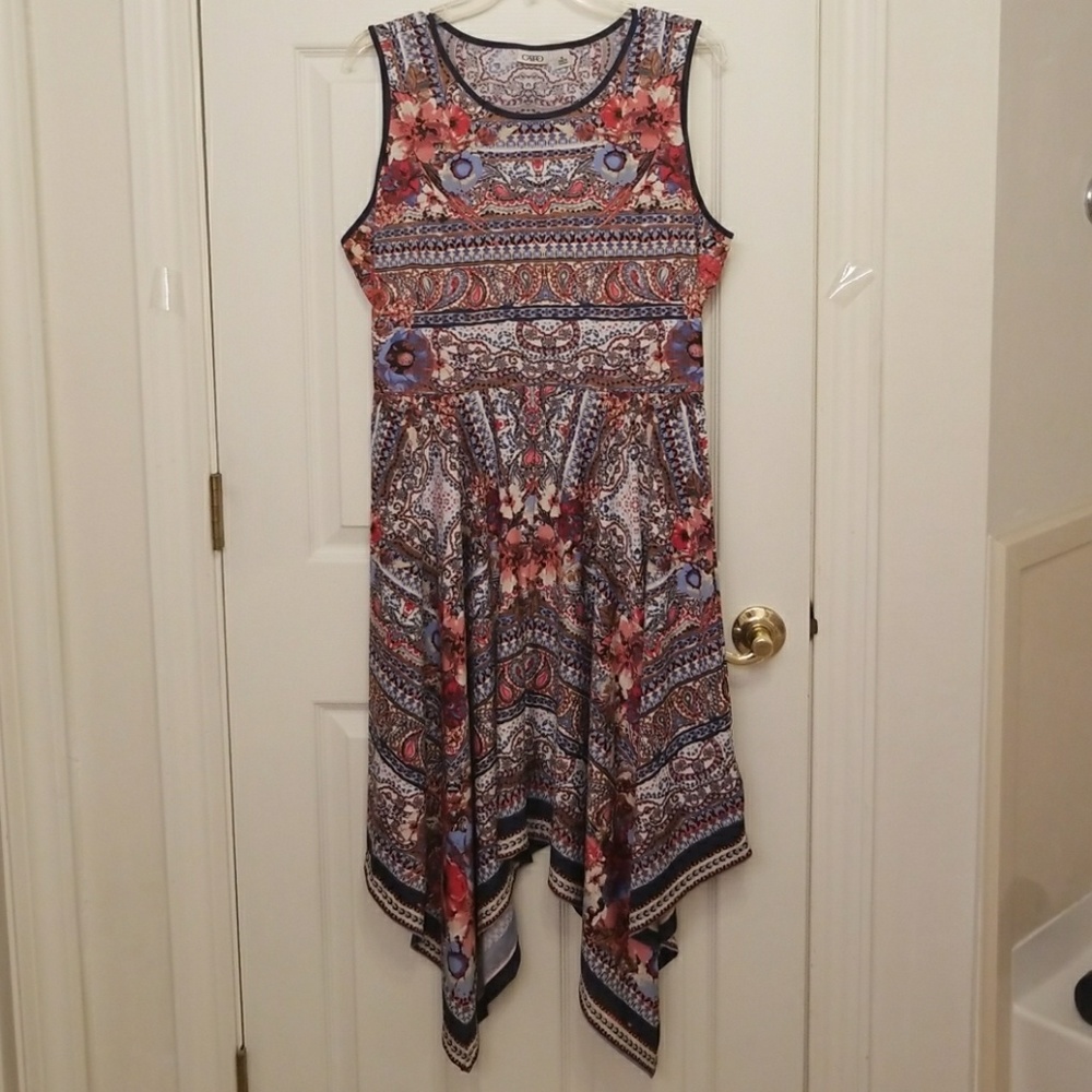 Multi Colored Hankie Cut Dress